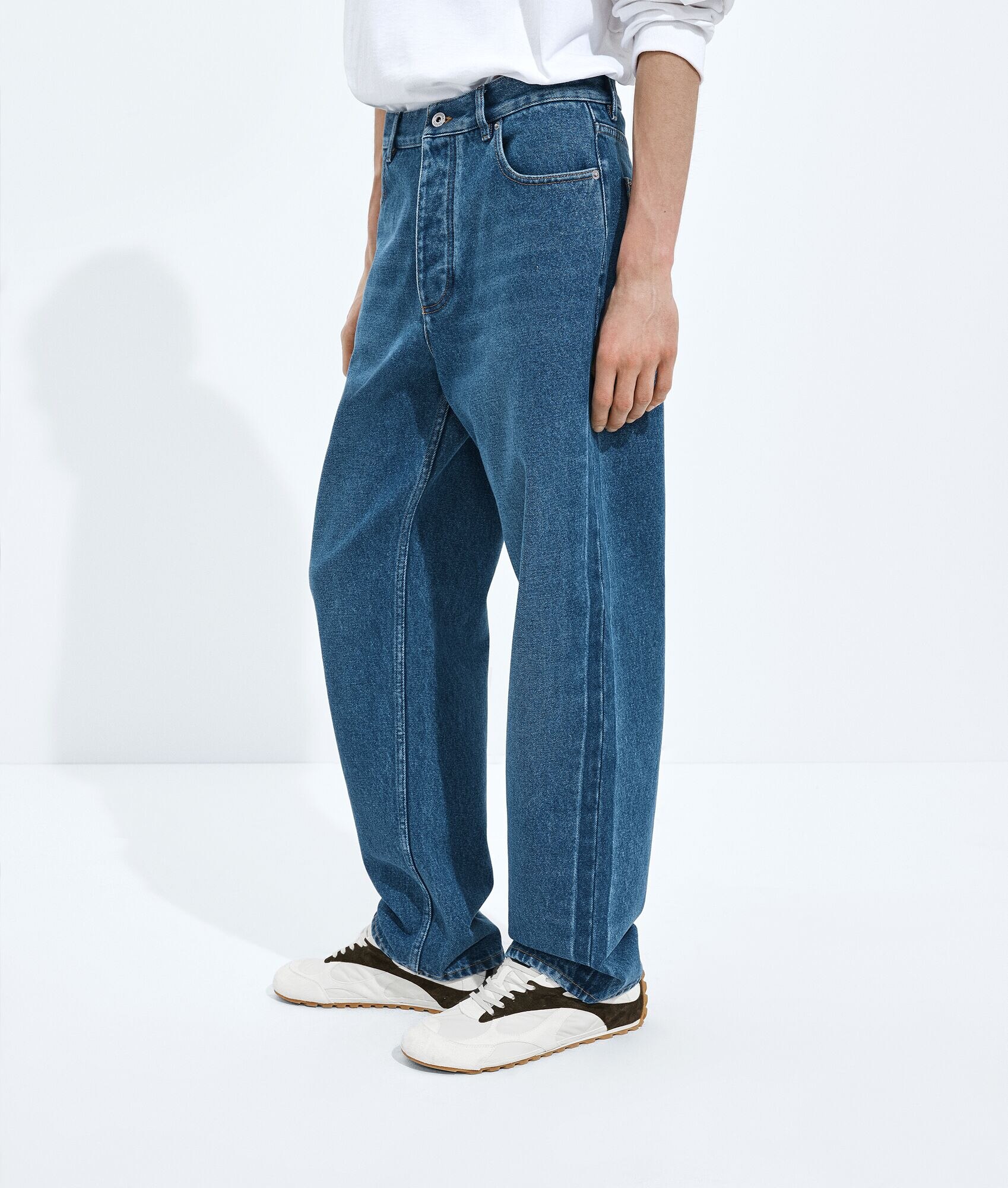 Medium Indigo Wide Leg Jeans