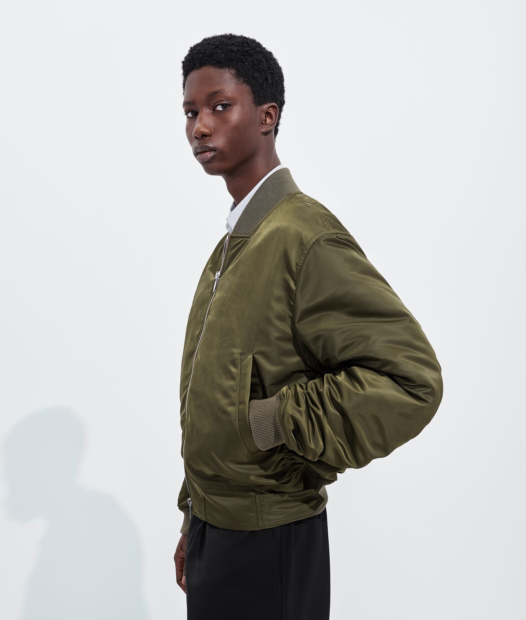 Padded Nylon Bomber Jacket