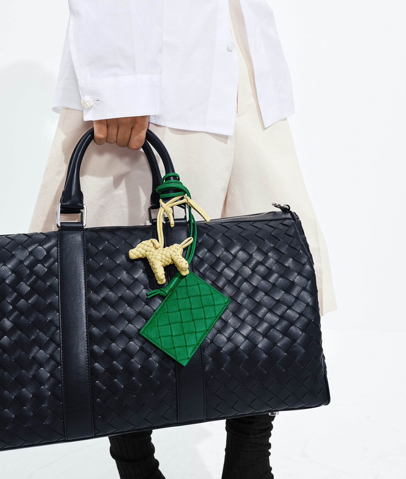 Intrecciato Stamp Badge Holder