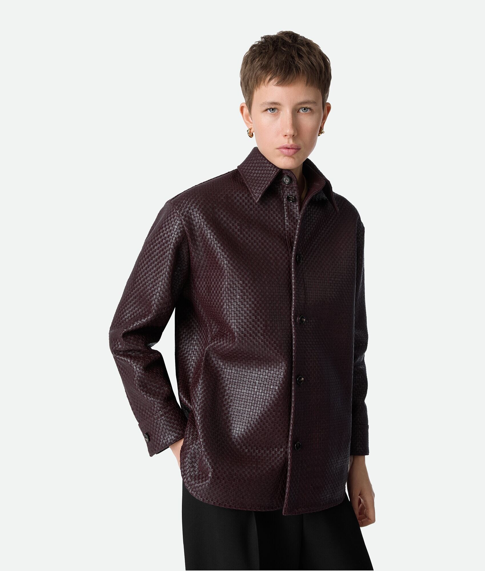 Mini Intrecciato Leather Shirt