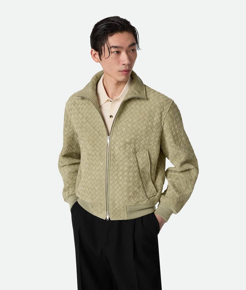 Intrecciato Suede Leather Blouson