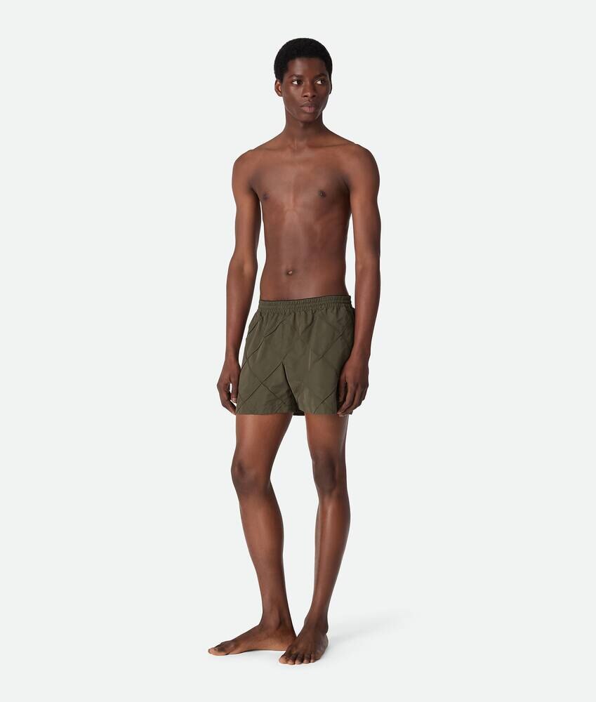 Nylon Intrecciato Pattern Swim Shorts