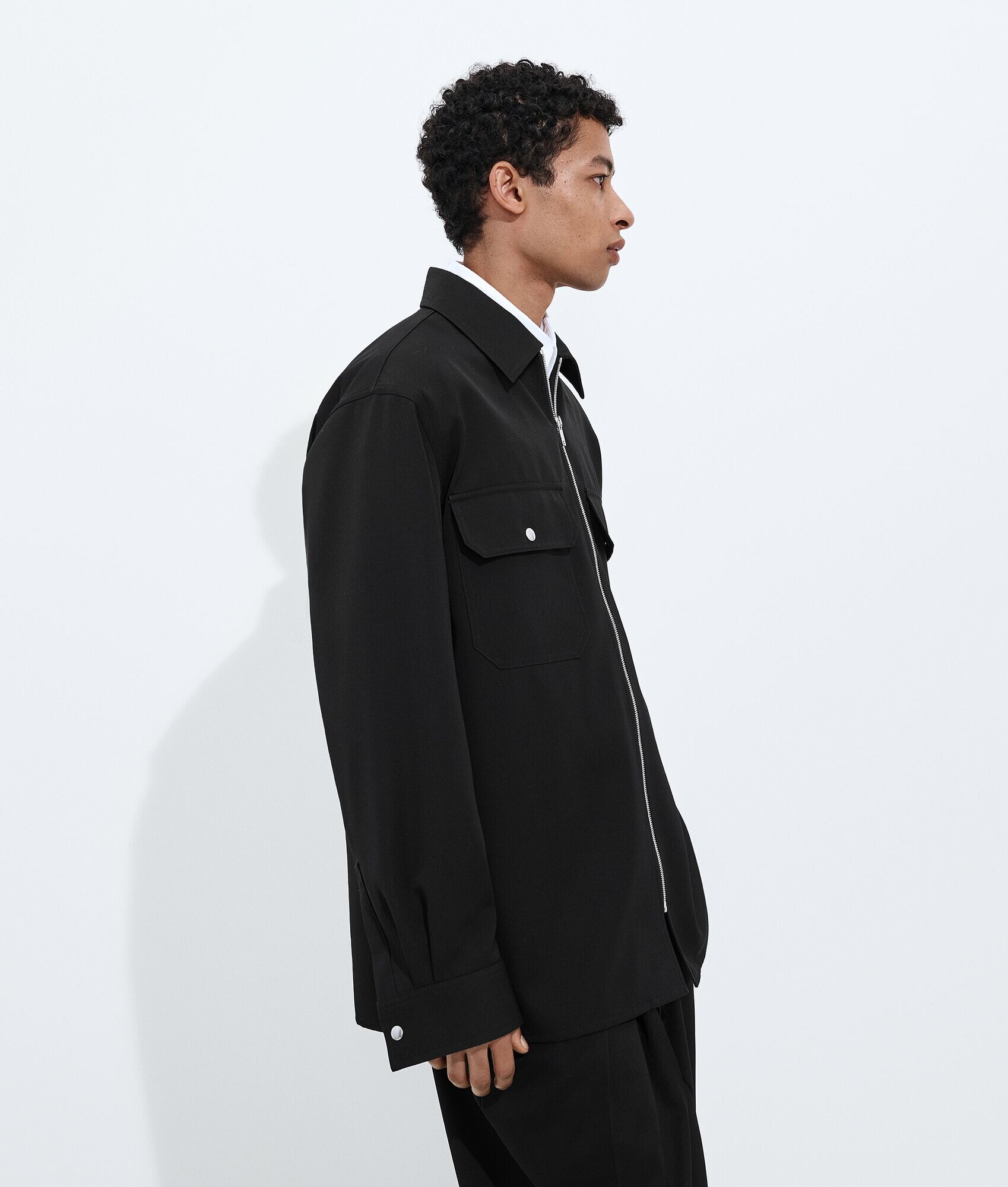 Wool Grain De Poudre Overshirt