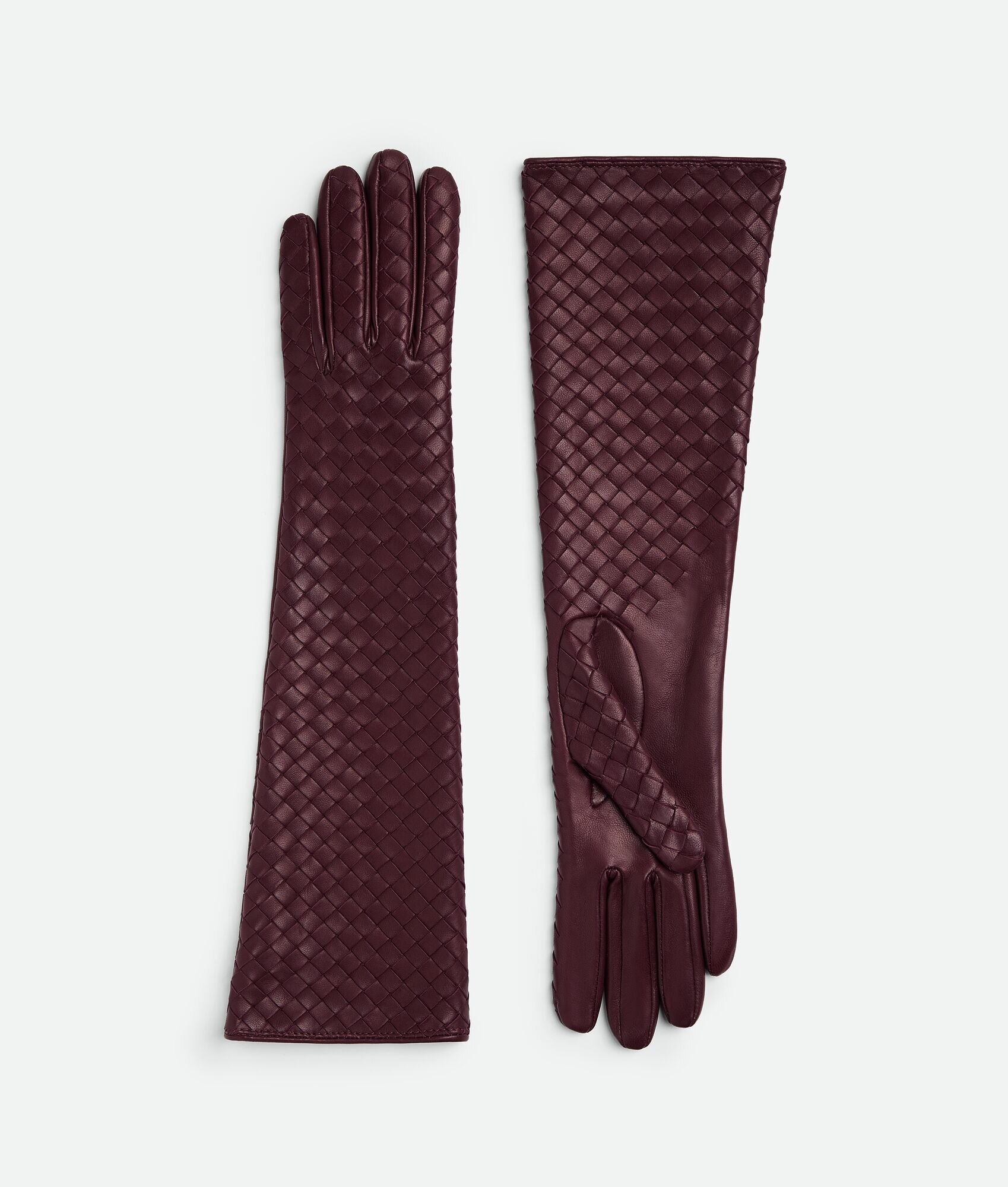 Intrecciato Leather Midi Gloves