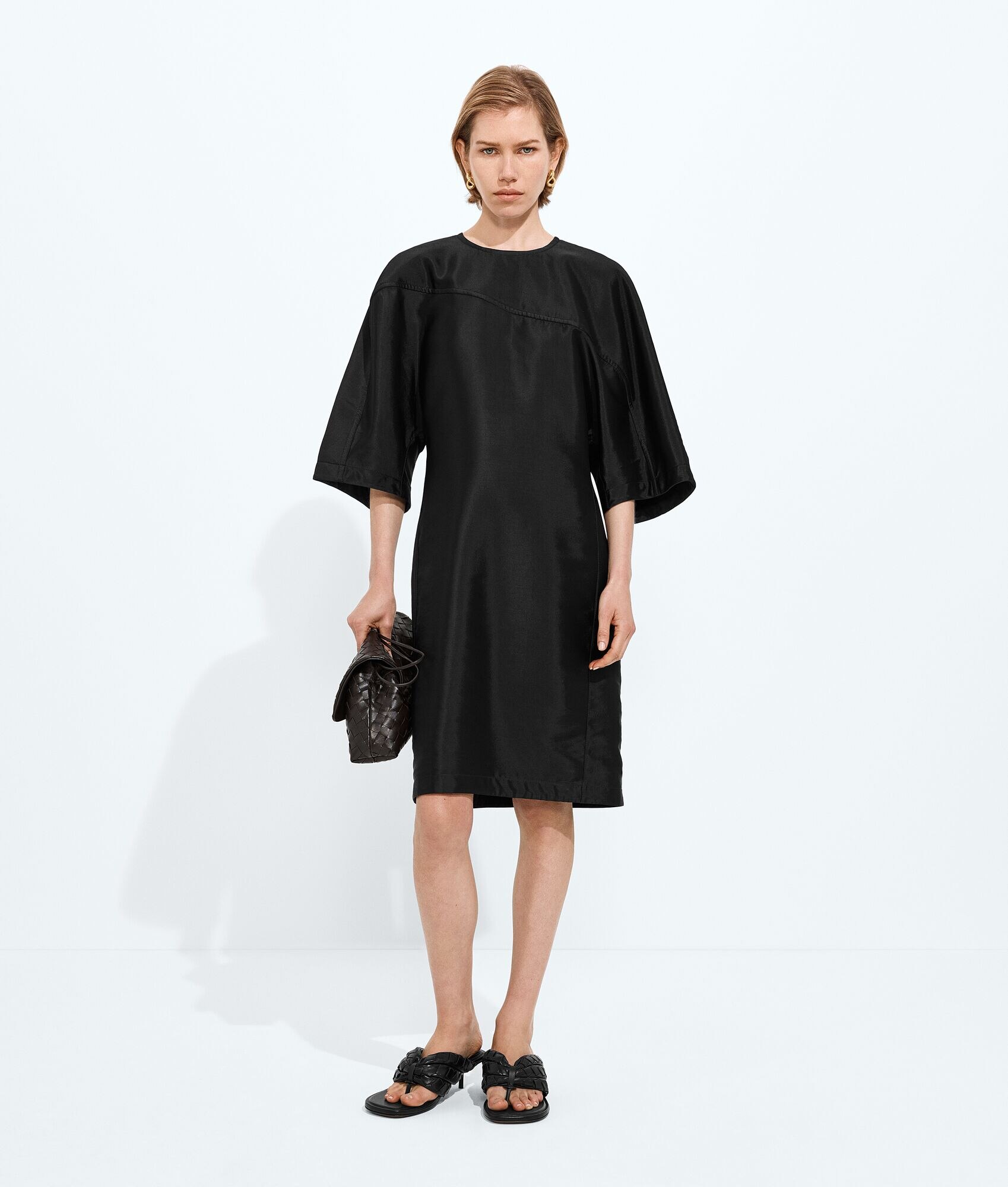 Washed Cotton and Viscose Twill Dress