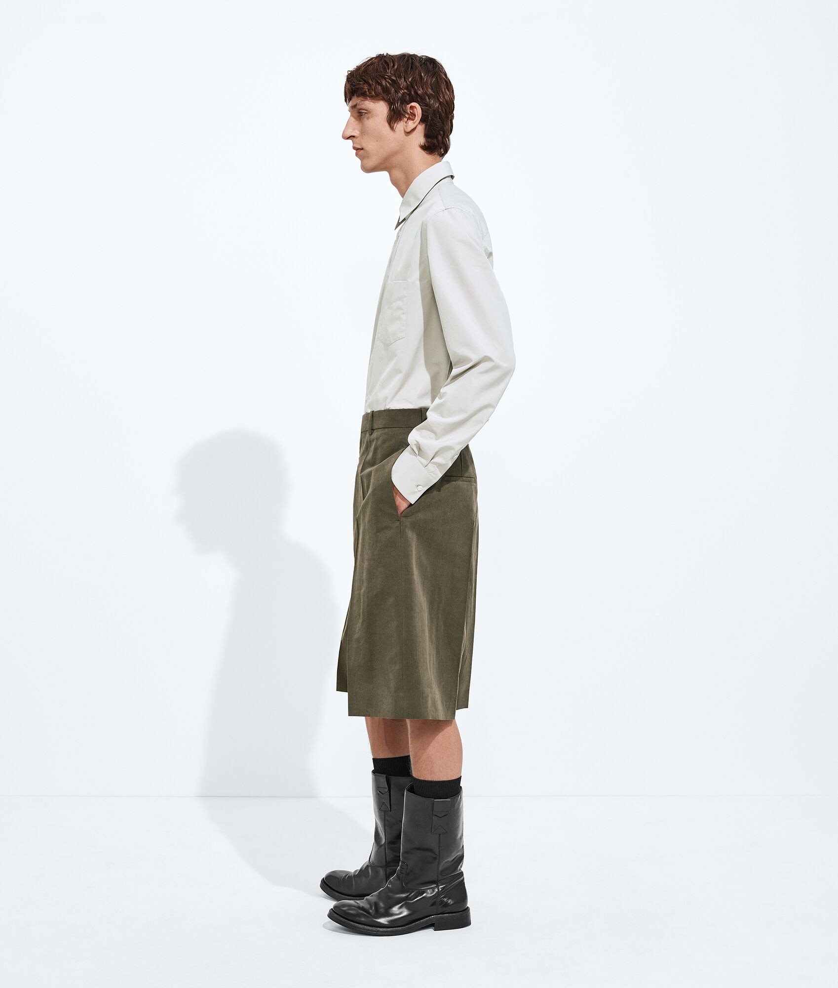 Cotton and Silk Crinkled Shorts