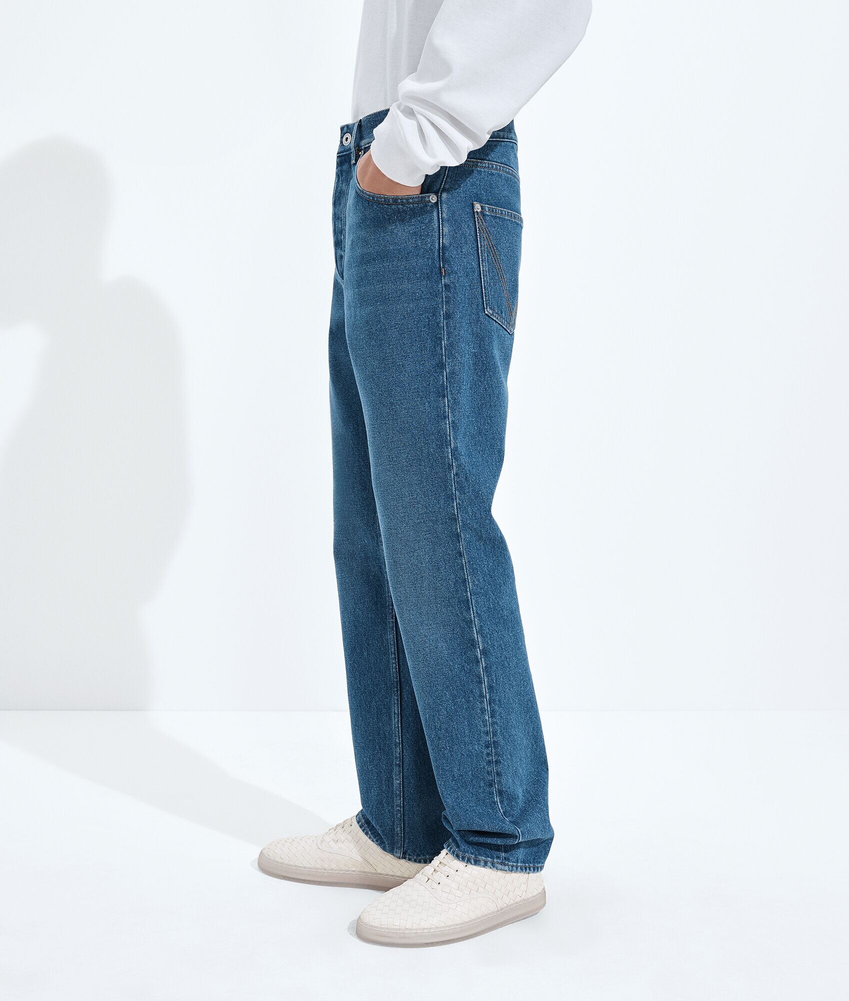 Medium Indigo Straight Leg Jeans