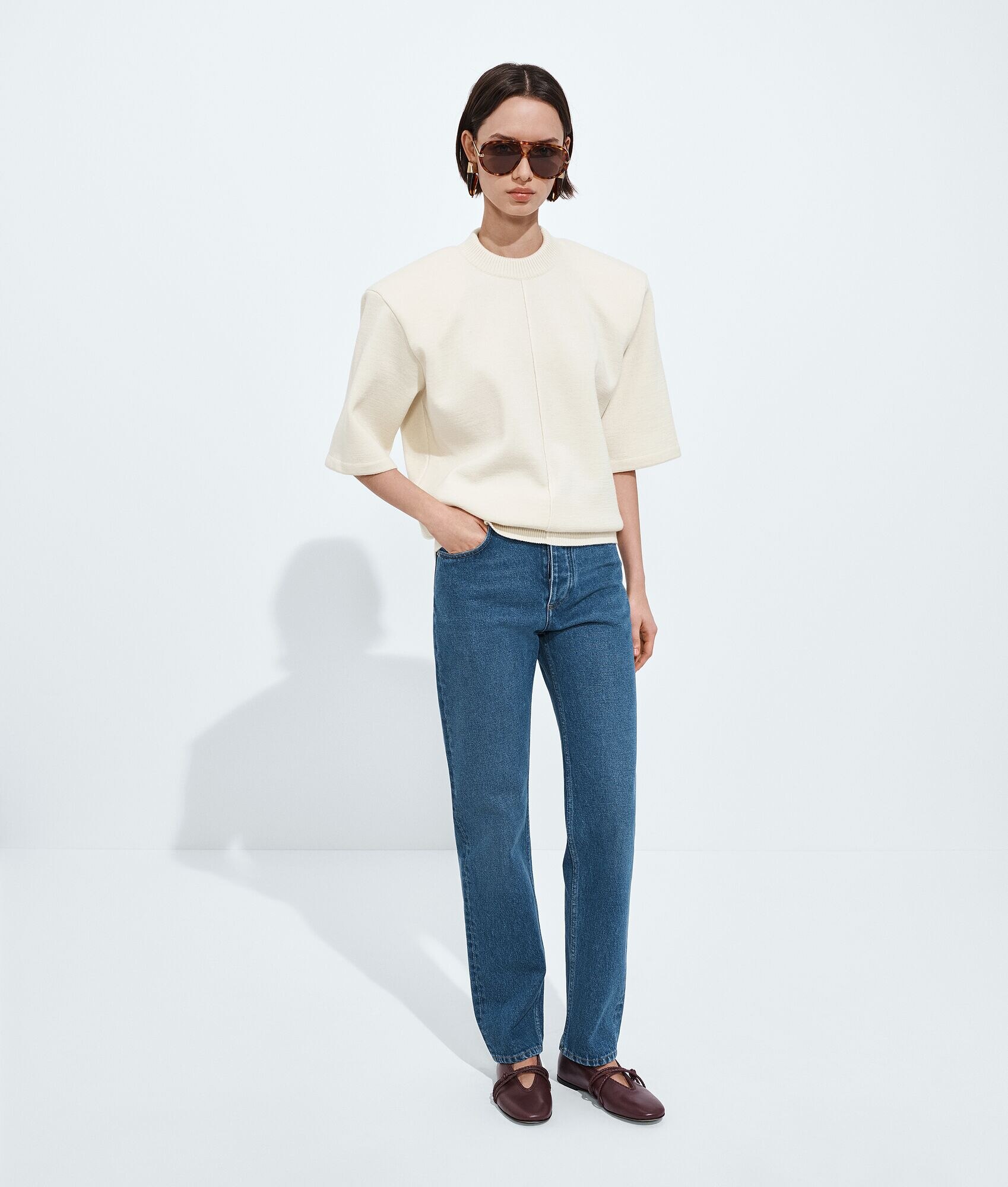 Medium Indigo Straight Jeans