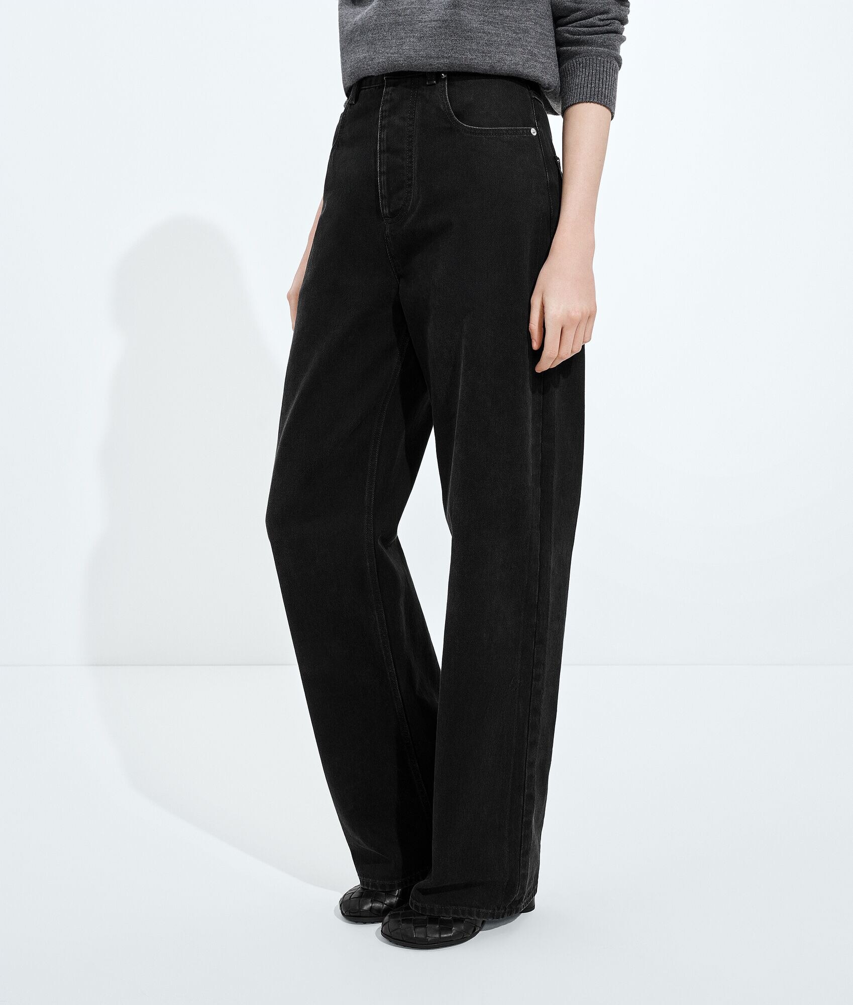 Faded Black Wide Leg Jeans