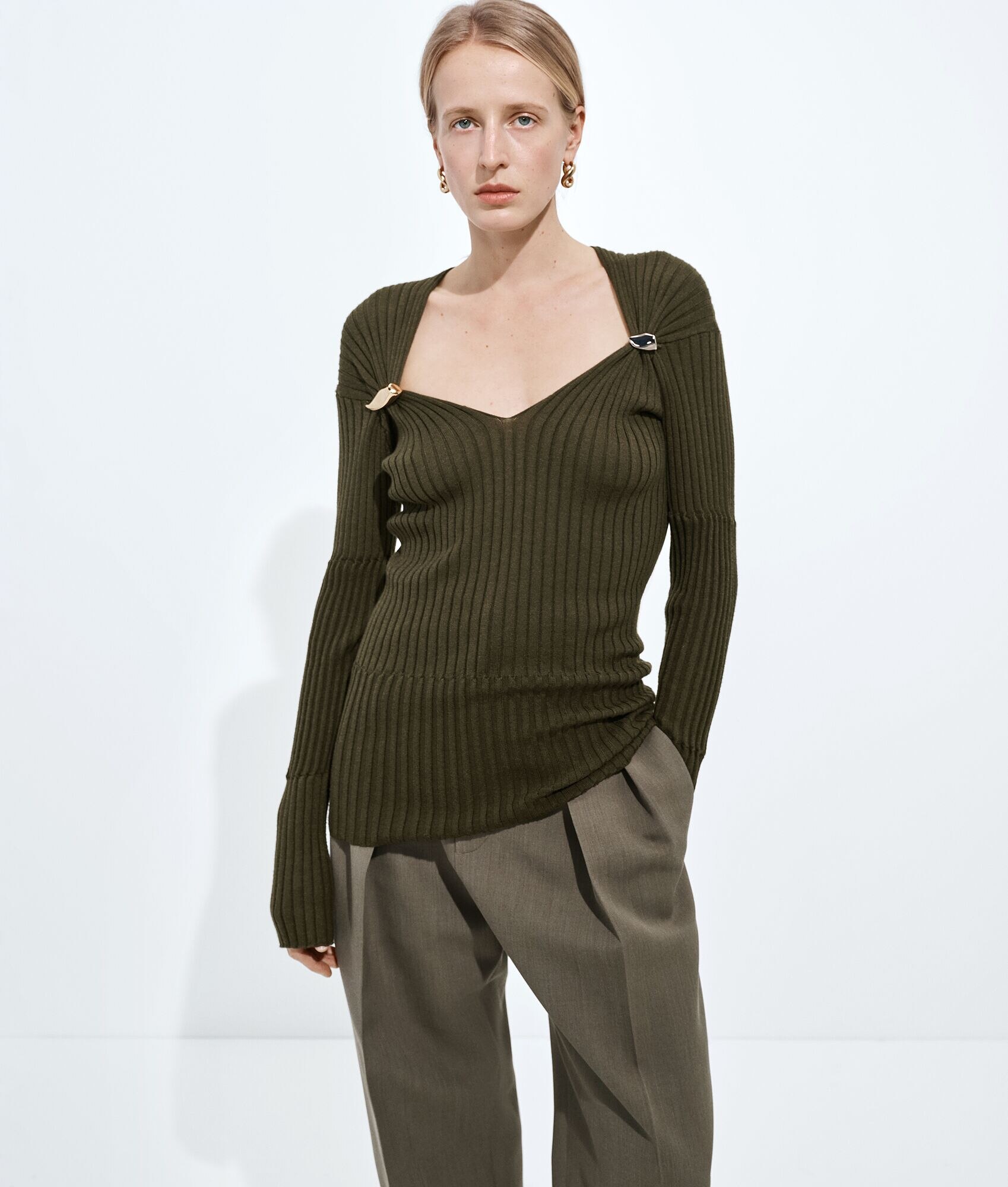 Cashmere and Silk Rib Sweater