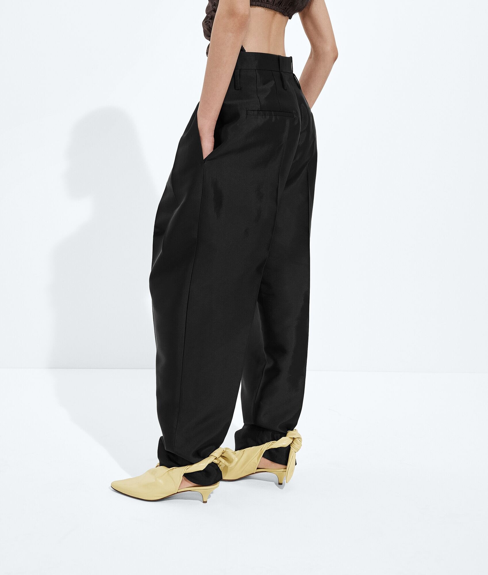 Washed Cotton and Viscose Twill Pants