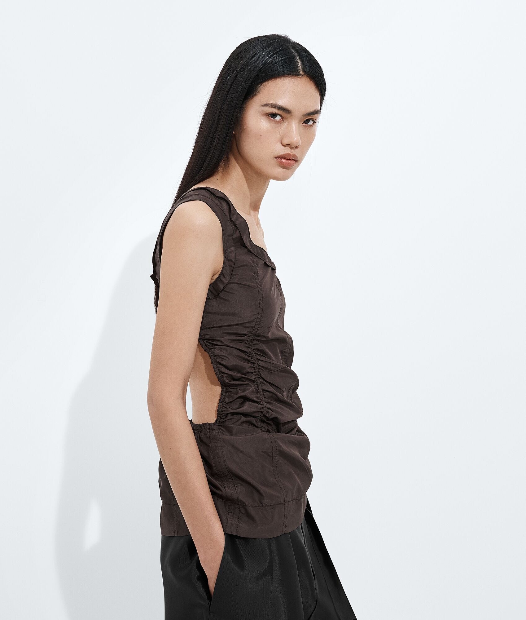 Washed Silk Taffeta Top