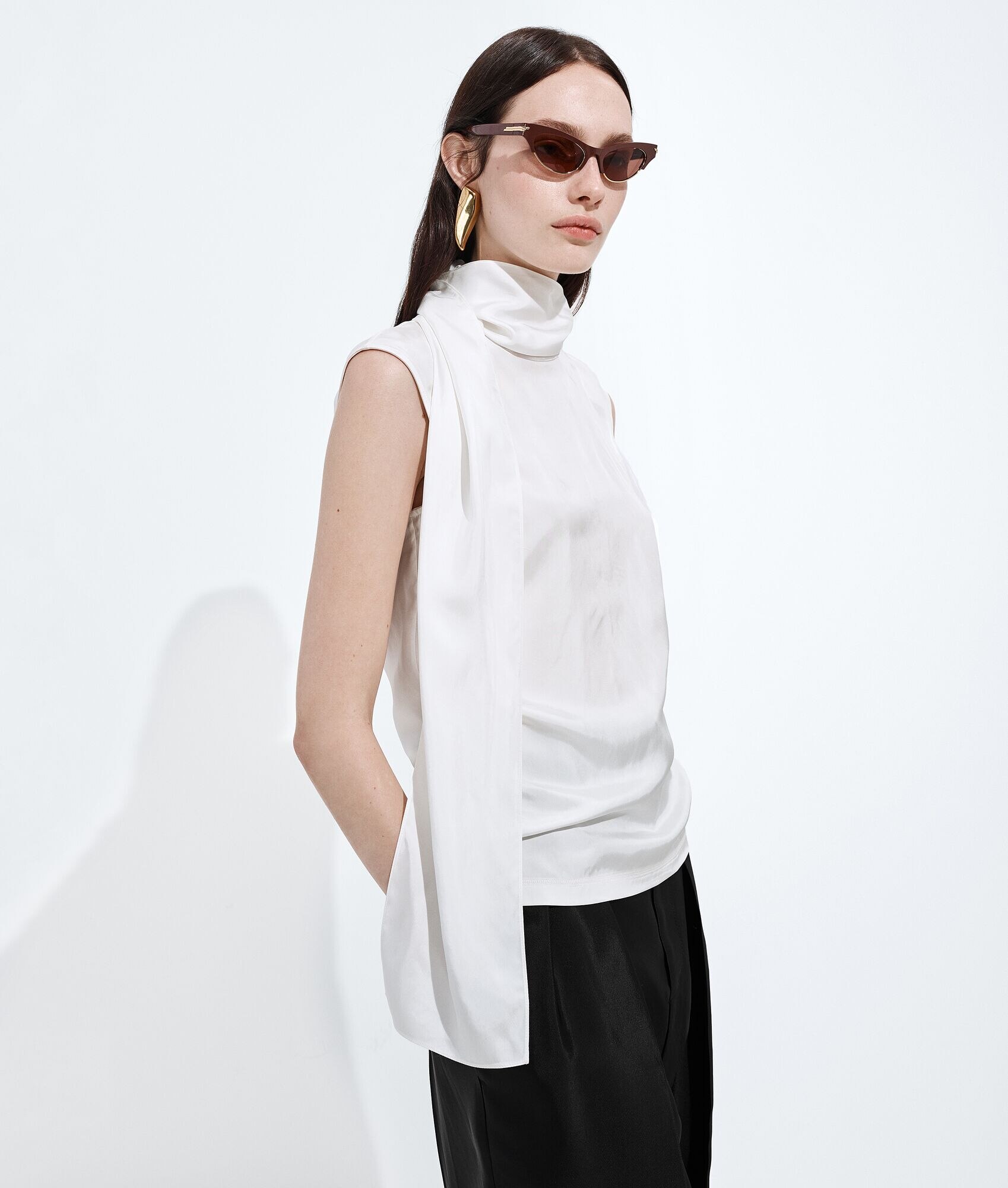 Silk Stretch Satin Top