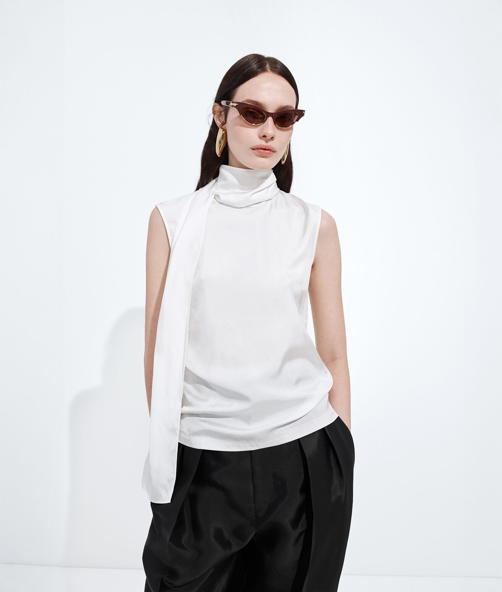 Silk Stretch Satin Top