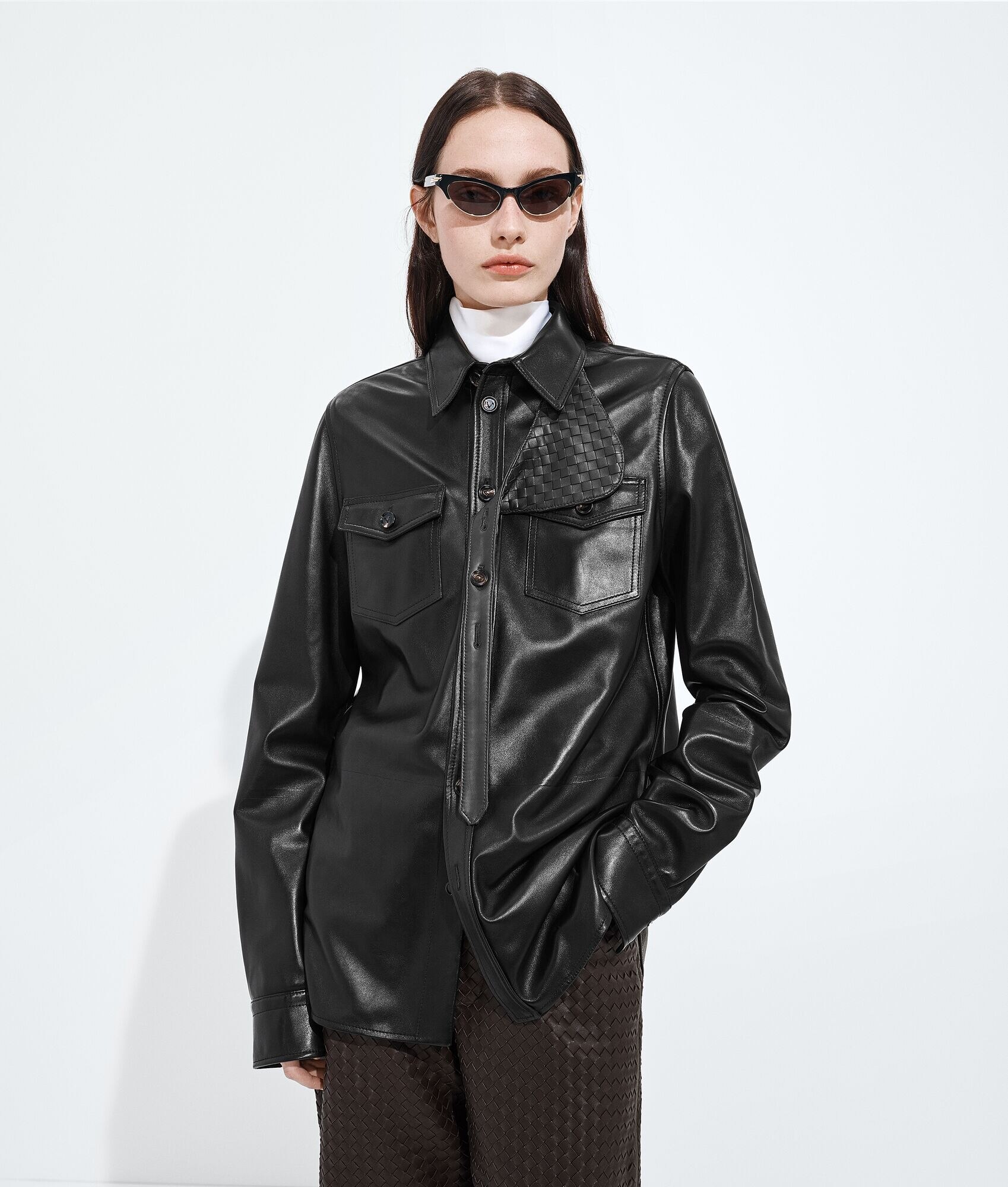 Semi Shiny Leather Shirt