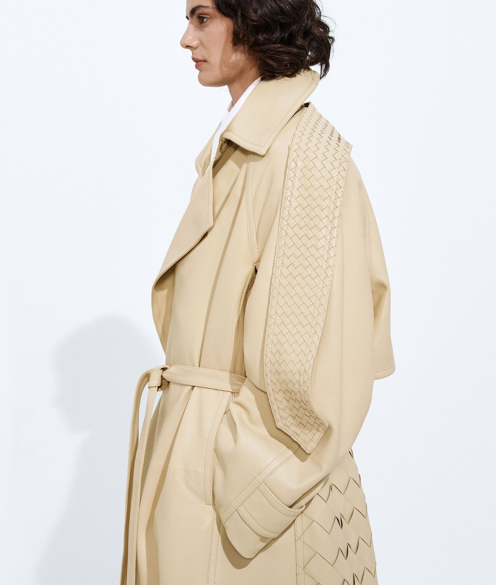 Semi Shiny Leather Trench