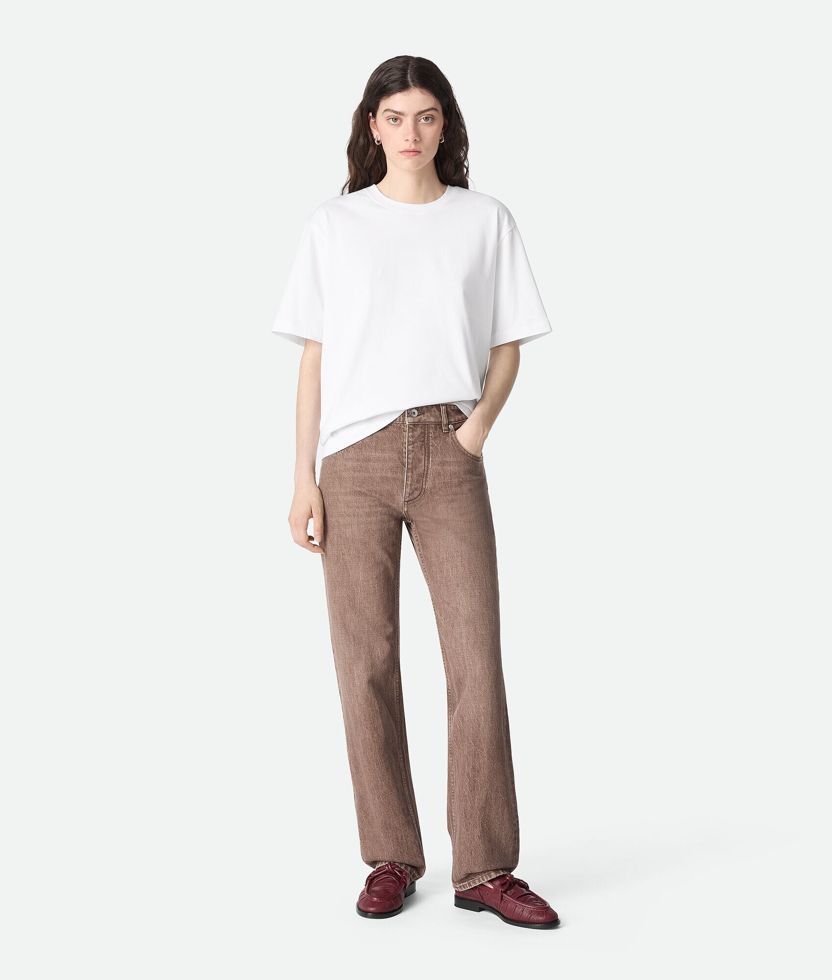 Brown Straight Jeans