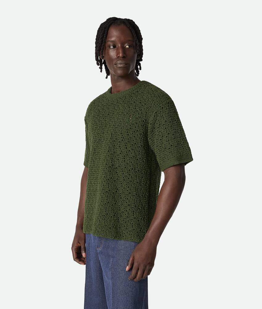 Cotton Crochet Knit T-Shirt