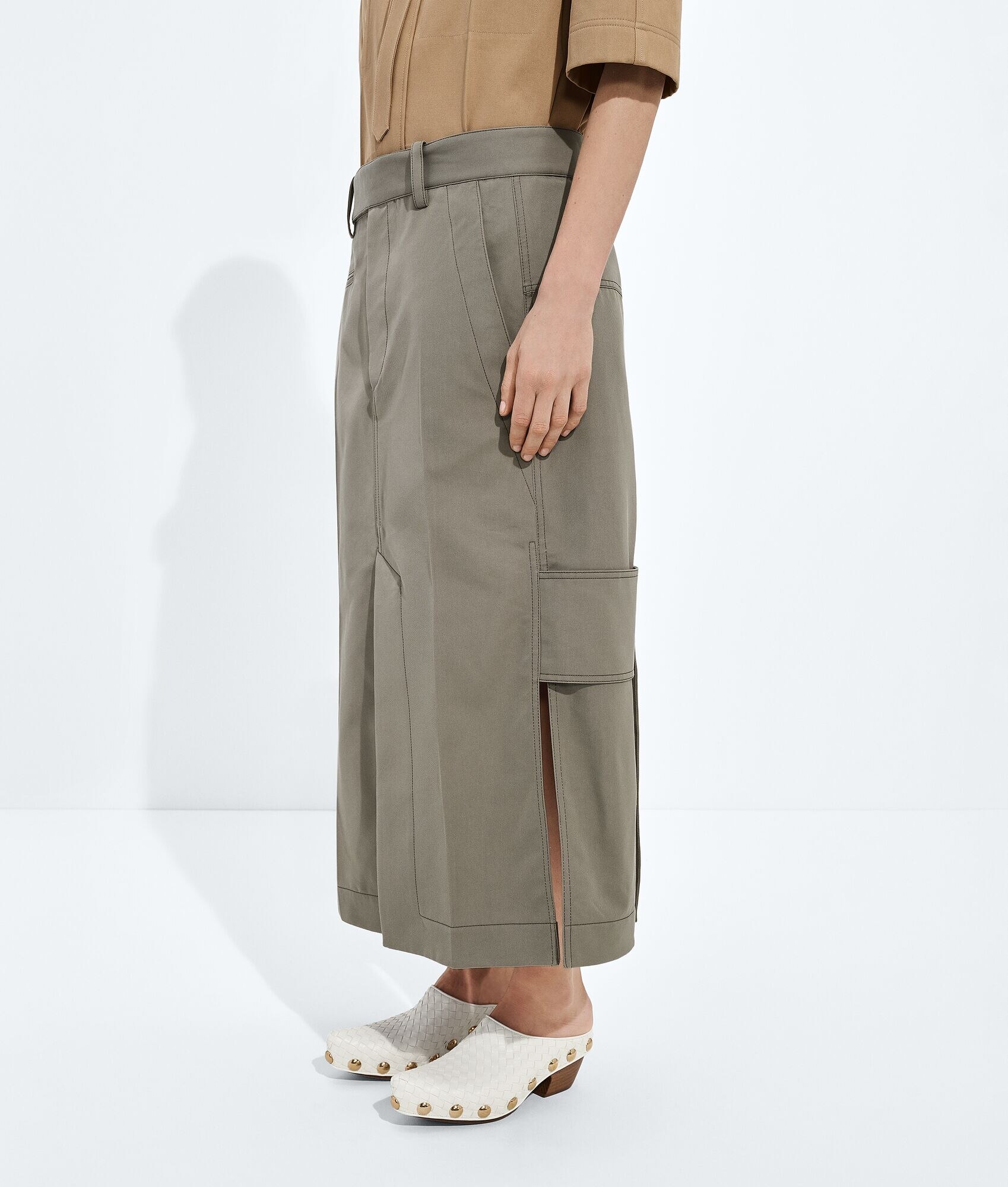 Cotton and Silk Gabardine Skirt