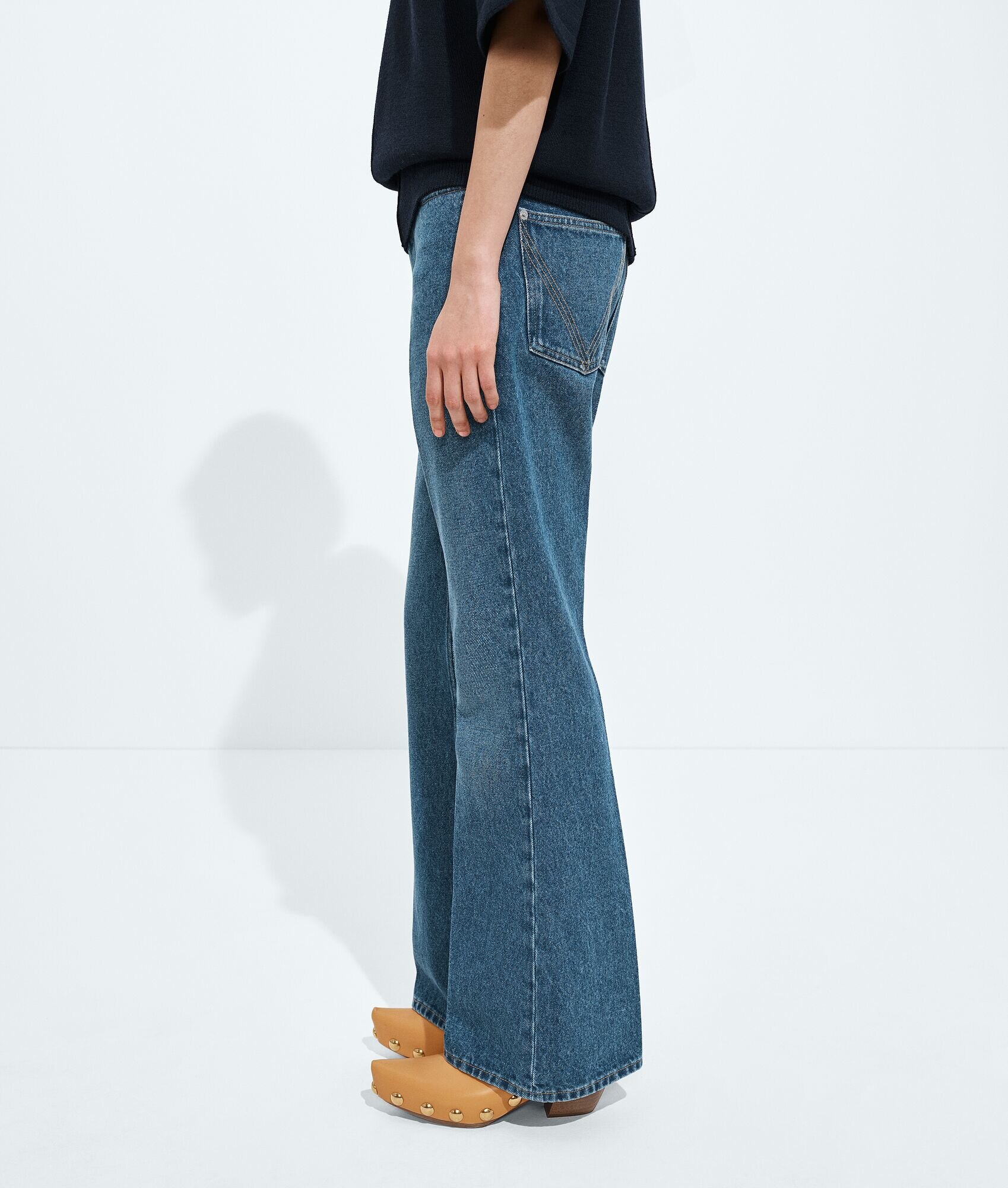 Medium Indigo Flared Jeans